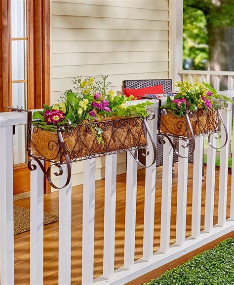 flower boxes for metal railings|deck railing flower boxes.